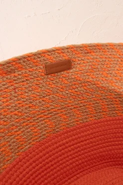 Bolso capazo rafia naranja