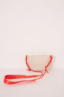 Bolso cartera nylon beige