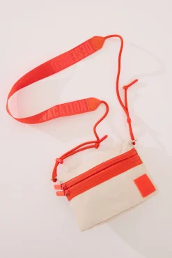 Bolso cartera nylon beige