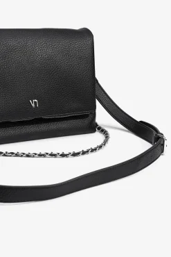 Bolso de hombro efecto piel con solapa