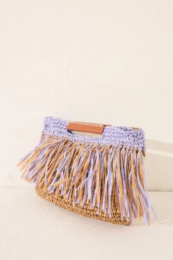 Bolso mediano rafia flecos