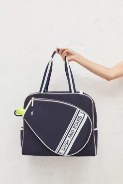 Bolso pádel efecto piel azul marino