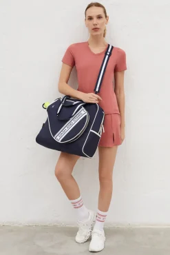 Bolso pádel efecto piel azul marino