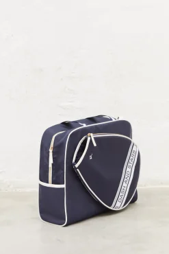 Bolso pádel efecto piel azul marino