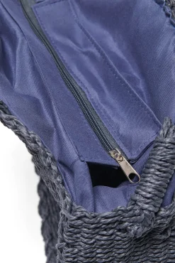 Bolso redondo de rafia