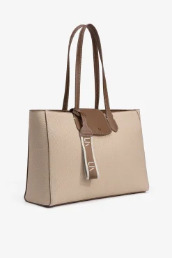 Bolso shopper efecto lona