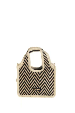 Bolso tote pequeño estampado rayas