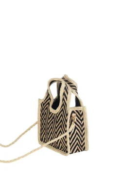 Bolso tote pequeño estampado rayas