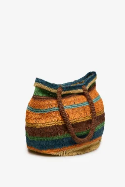 Bolso trenzado rafia rayas