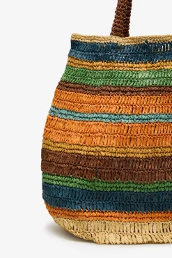 Bolso trenzado rafia rayas
