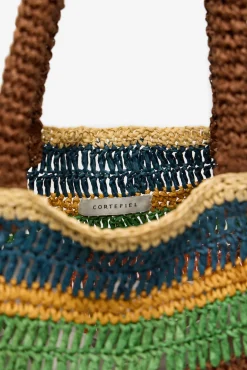 Bolso trenzado rafia rayas
