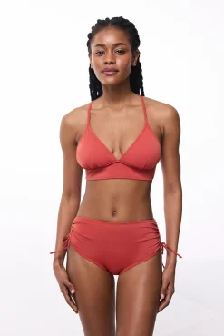 Braga alta de bikini marrón