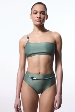 Braga alta de bikini verde
