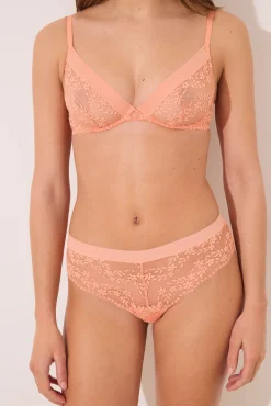 Braga ancha brasileña encaje naranja peach