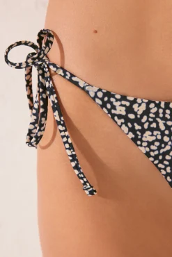 Braga bikini reversible tiras print negro