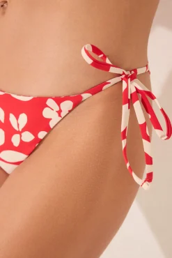 Braga bikini reversible tiras print rojo