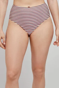 Braga bikini alta estampado rayas multicolor
