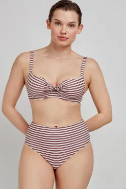 Braga bikini alta estampado rayas multicolor