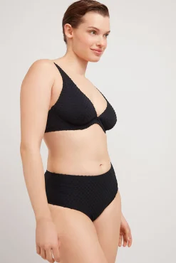 Braga bikini alta tejido estructura negro
