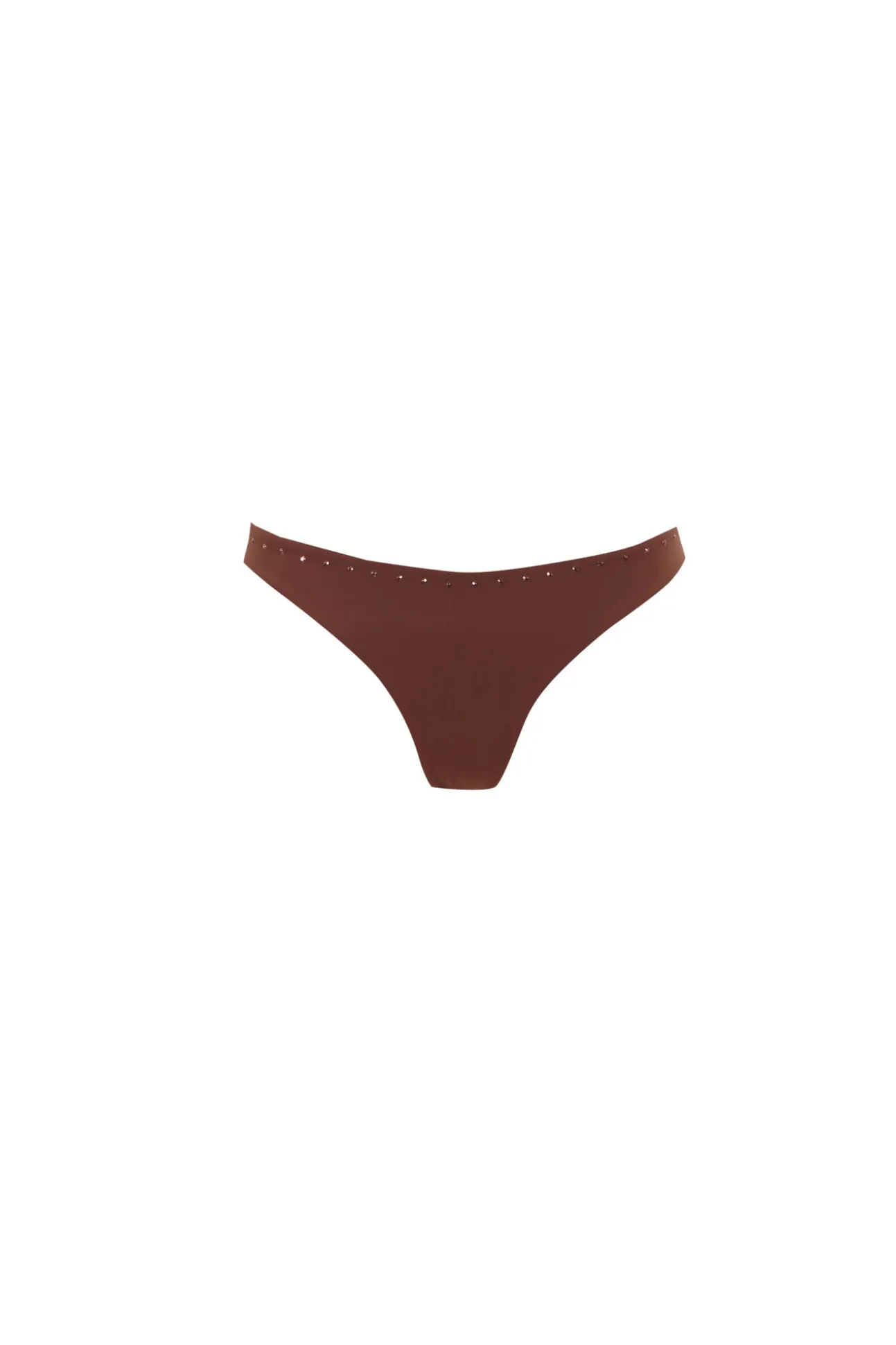 Braga bikini clásica marrón strass brillos