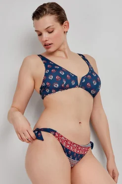 Braga bikini clásica reversible estampada