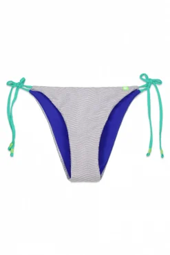 Braga bikini tiras gris metalizado
