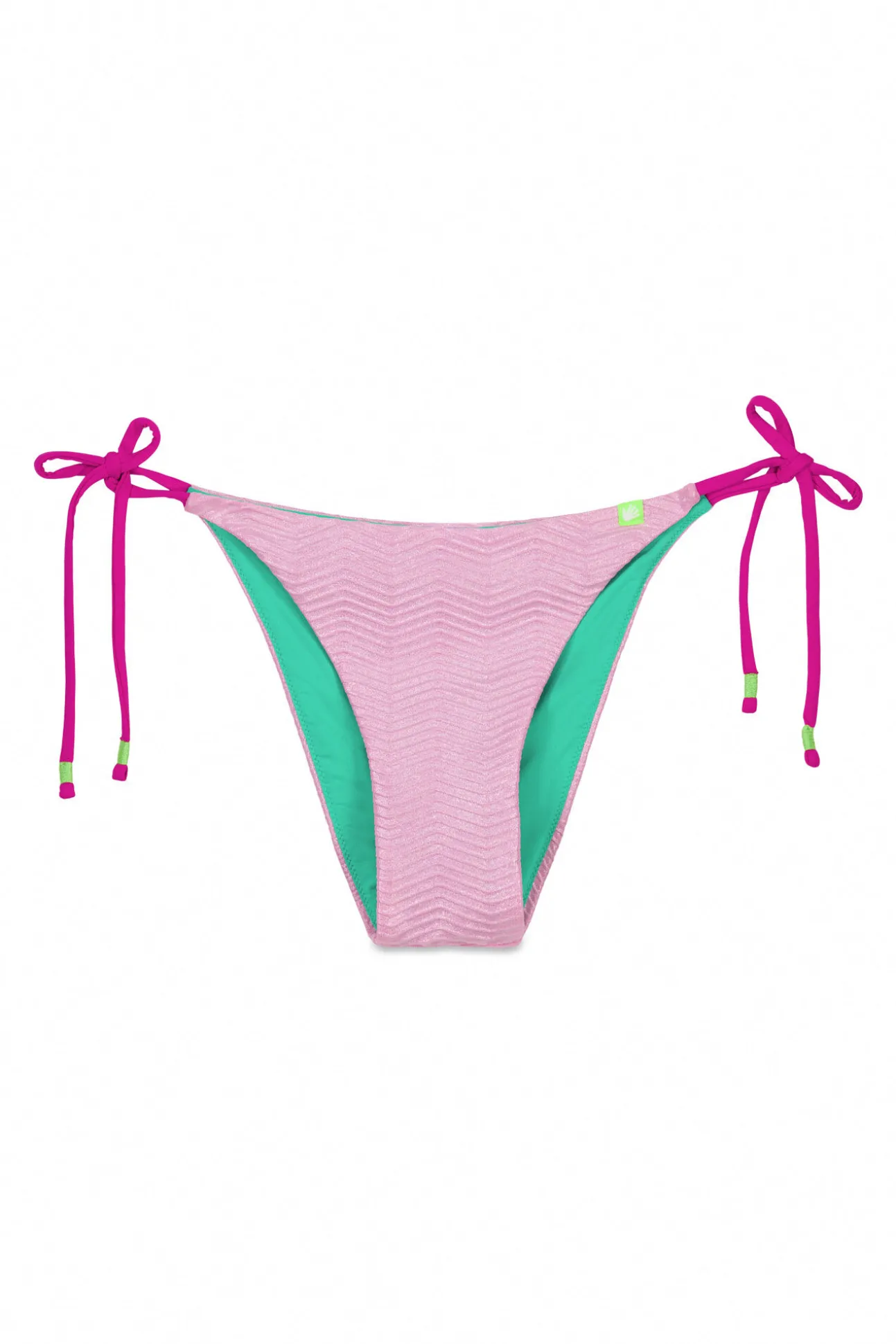 Braga bikini tiras rosa metalizado