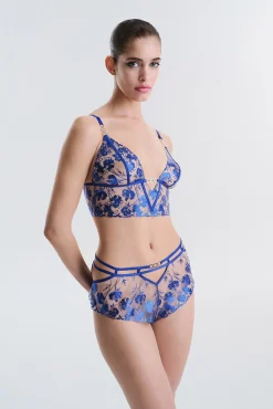 Braga boxer encaje y bordados azul