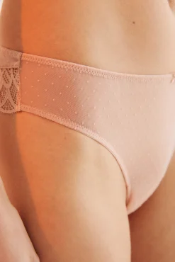 Braga brasileña encaje tul rosa