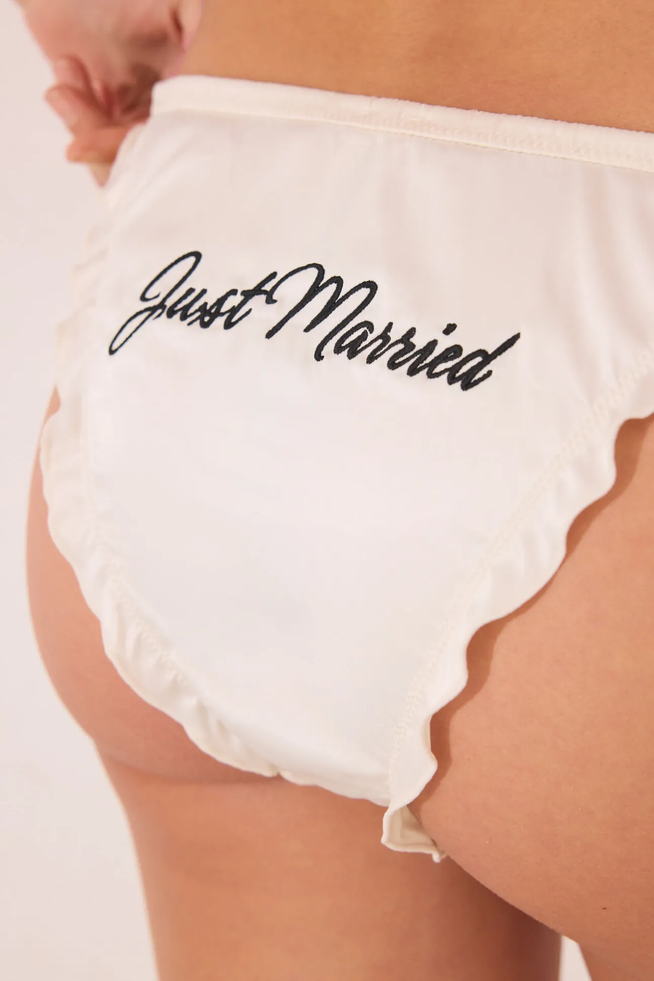 Braga clásica blanco "Just Married"