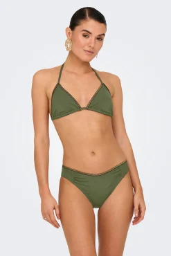 Braga de bikini clásica verde lurex