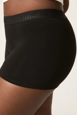 Braga menstrual adolescente hipster boyshort algodón orgánico negra absorción súper