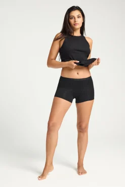 Braga menstrual clásica boyshort bambú negra absorción moderada abundante