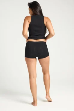 Braga menstrual clásica boyshort bambú negra absorción moderada abundante