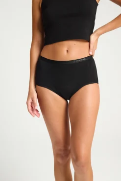 Braga menstrual clásica brief alta bambú negra absorción moderada abundante