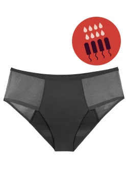 Braga menstrual con malla negra – Absorción fuerte