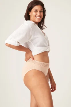 Braga menstrual encaje alta bambú negra absorción ligera moderada
