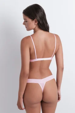 Braga tanga microfibra brillo rosa