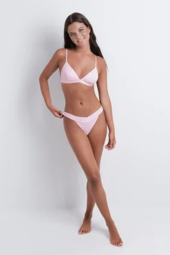 Braga tanga microfibra brillo rosa