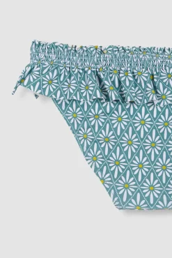 Braguita estampado flor geométrica azul claro