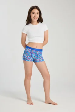 Braguita menstrual adolescente hipster boyshort algodón orgánico Candy Bear Blue absorción Moderada Abundante