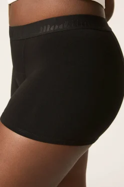 Braguita menstrual adolescente hipster boyshort algodón orgánico negra absorción maxi