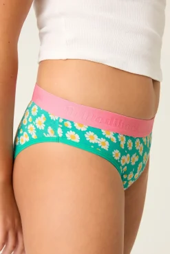 Braguita menstrual adolescente hipster algodón orgánico Daisy Chain Pink absorción moderada abundante
