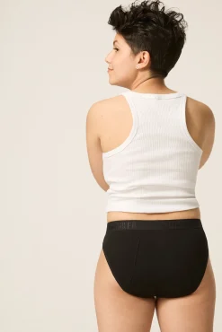 Braguita menstrual adolescente hipster algodón orgánico negra absorción moderada abundante