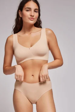 Braguita midi con galón de encaje y camales