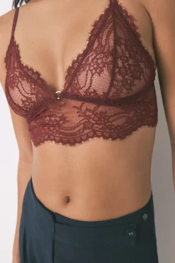Bralette encaje espalda especial vino