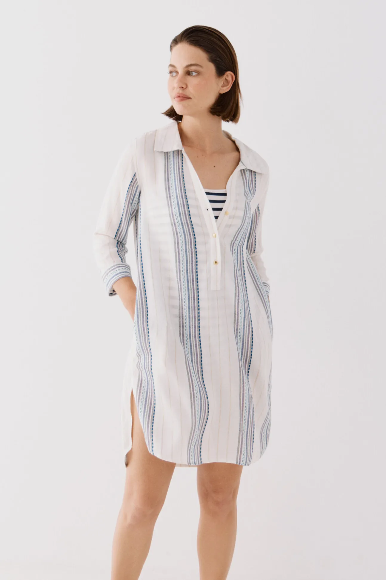 Caftán túnica cuello camisero
