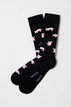Calcetines altos Besocks de algodón orgánico color negro