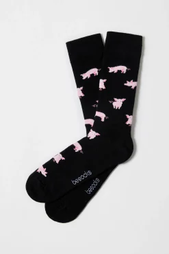 Calcetines altos Besocks de algodón orgánico color negro
