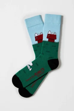 Calcetines altos Besocks de algodón orgánico color azul celeste y verde